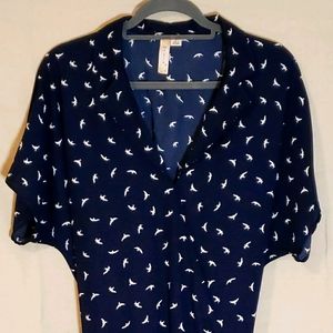 Misa gathered White Gull Blouse